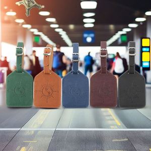 Adjustable Multi-Color Letter Pattern Soft Luxury Travel Pu Leather Luggage Tags for <b>Suitcase</b> and Baggage - Product Image 2
