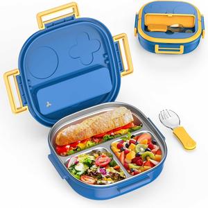 Food Grade Stainless Steel Leakproof Bento <b>Box</b> for Kids Complete <b>Lunch</b> Set with Portable Cutlery - Product Image 1