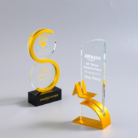 Trofeo de Campeón de Deportes Extremos con Base de Metal y Cristal Geométrico, Decoración de Oficina, Pintado con Impresión UV, Forma Personalizada, Nombre