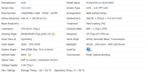 B156HAT01.0 15.6英寸超薄FHD触摸屏矩阵液晶显示器，适用于戴尔Inspiron 15 7548 7547 5547 5548 - Product Image 6