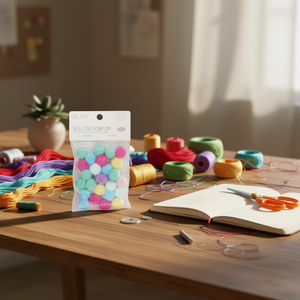 Iln Bolita Pompom 2Cm Couleur Macaron 25Pc Décoration artisanale - Product Image 2