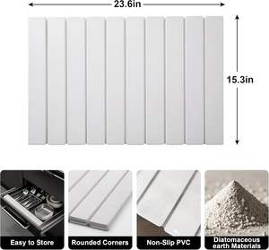 Grand tapis de séchage de vaisselle en pierre, séchage rapide, pliable, tapis de séchage de vaisselle en pierre pliable pour comptoir de cuisine - Product Image 3