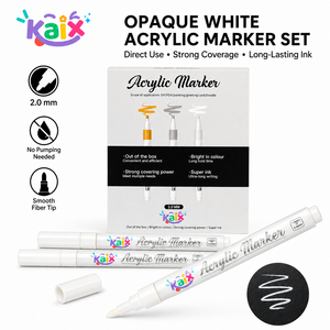 <span class=keywords><strong>Pennarello</strong></span> Acrilico <span class=keywords><strong>Bianco</strong></span> KAIX 2.0mm, Penna Pittorica Opaca Impermeabile ad Asciugatura Rapida, Personalizzabile con Logo, per Disegno su Carta Nera - Product Image 5