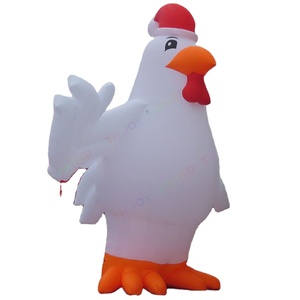 Pollo inflable gigante de Navidad con sombrero para publicidad, 6m, 20 pies de alto, gran oferta - Product Image 1