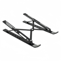 Support pour ordinateur portable en métal avec ventilateur amovible, support pour ordinateur portable, angle de vision réglable, largeur flexible, rehausseur pour bureau, utilisation au bureau, pliable