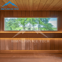 Cabine de sauna extérieure de luxe pour 4 à 6 personnes - Thermo Pine CLT, éclairage ambiant LED, salle de sauna pour la maison, le jardin et le spa en plein air