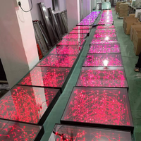Piso de baile LED con espejo infinito 3D, control remoto inteligente por aplicación, calidad estándar de exportación, para exhibiciones y salas de exposición.