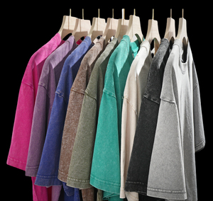 เสื้อยืดคอตตอน 100% ทรงโอเวอร์ไซส์ สไตล์วินเทจ คุณภาพสูง สำหรับผู้ชาย สั่งทำได้ พร้อมบริการพิมพ์ลายแบบ DTG ล้างสีแบบ Acid Wash ขายส่ง - Product Image 1
