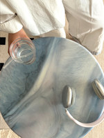 Table d'appoint mobile en acier inoxydable de style Bauhaus pour salon, canapé, balcon, thé ou chevet