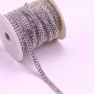 Chất Lượng Cao 3 Dòng 9Mm Lớn Nhỏ <span class=keywords><strong>AB</strong></span> Đầy Màu Sắc Rhinestone Chuỗi Tự Làm Tay May Claw Rhinestone Wedding Quần Áo Phụ Kiện - Product Image 4