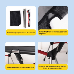 Lit pliant d'extérieur à double usage |   Hauteur réglable pour le camping, les pique-niques, les abris d'urgence et les séjours à l'hôtel - Product Image 4