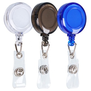 Vente en gros de porte-badge rétractable rond en plastique transparent de 32 mm, porte-carte d'identité <span class=keywords><strong>yoyo</strong></span>, accessoire - Product Image 2