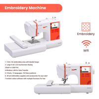 Machine à broder électrique domestique PooLin EOC03, petite taille, pour usage domestique, professionnel et DIY, multifonctionnelle