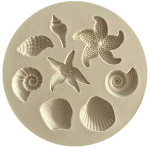 Moule à chocolat créatif DIY - Outil de décoration pour bonbons gélifiés, gâteaux et savons, motifs vie marine (coquillage, étoile de mer) - Product Image 1