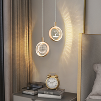 Lampe à suspension méduse en fer cristal doré créative moderne avec hauteur réglable pour la chambre principale Lampe de chevet élégante