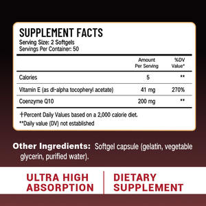 Cápsulas de coenzima Q10 Winstown, suplemento de vitamina E y coenzima Q10, cápsulas de coenzima Q10 complejas con una tasa de absorción ultraalta - Product Image 5