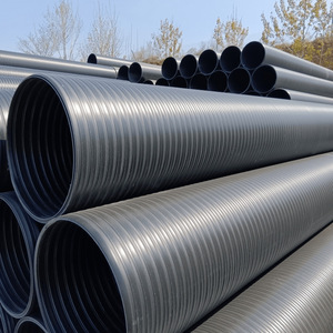 ท่อระบายน้ำใต้ดินแบบลูกฟูกเสริมเหล็ก HDPE SN8 SN12.5 ขนาด DN200-DN3000 สำหรับระบายน้ำเสีย ได้รับการรับรองมาตรฐาน ISO CE SASO - Product Image 2