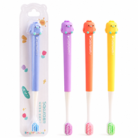 Livraison rapide, brosse à dents manuelle légère et pratique pour enfants, poignée en plastique, poils en PBT doux, ergonomique, sans BPA, motif animal mignon.