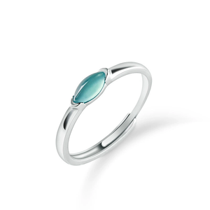 Natural Genuine A-grade Jadeite Blue Water Marquise <b>Ring</b> Ice-grade Jade S925 <b>Silver</b> Setting Women's Party <b>Ring</b> <b>Adjustable</b> Design - Product Image 1