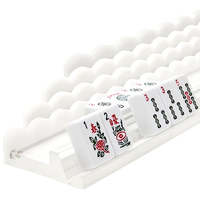 Poussoirs pour carreaux de Mahjong en acrylique transparent 19 "20" 4 pièces Design festonné Acrylique Mahjong Rack Pusher Set