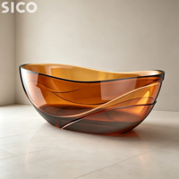 Baignoire autoportante en résine transparente SICO, nouveau design, couleur ambre brun, style européen, dernière collection