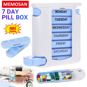 NBBLUESKY Pastillero Semanal de 28 Compartimentos, Organizador de Medicamentos de Plástico, Dispensador de Tabletas, Estuche - Product Image 2