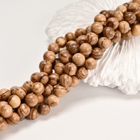 Vente en gros de perles de bois de santal naturel parfumé de Chine, 6 mm, 8 mm, 10 mm, perles de bois rouge pour la fabrication de bijoux, bracelets