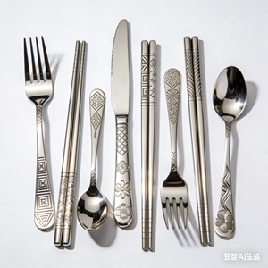 Fourchette, cuillère et couteau en acier inoxydable 304 de haute qualité, modernes et personnalisés par CNC, pour restaurant, hôtel, fête, vaisselle réutilisable - Product Image 3