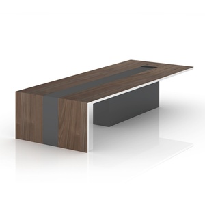 China Supplier Customized Wooden Melamine Meeting Room Desk Modern Large Conference <b>Tables</b> - Product Image 2