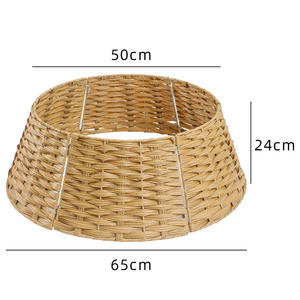 Décoration d'arbre de Noël en rotin tissé clôture élégante jupe d'arbre de Noël décorations de Noël clôture d'arbre de pays américain - Product Image 3