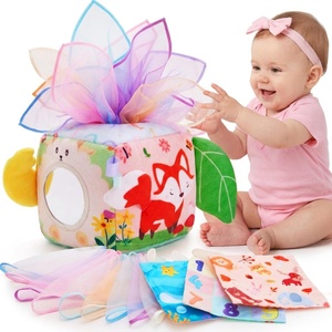 Juguete de tela suave con textura arrugada <span class=keywords><strong>para</strong></span> bebés de 6 a 12 meses, juguete sensorial <span class=keywords><strong>para</strong></span> el tiempo boca abajo - Product Image 1