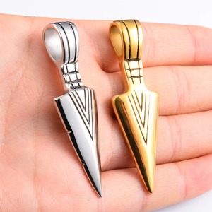 Collier avec pendentif lance en acier inoxydable pour hommes, couleur or et argent, accessoires pour hommes, mode Hip Hop, collier en métal, bijoux, cadeau - Product Image 6