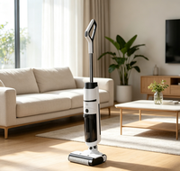 Aspirateur eau et poussière sans fil autonettoyant avec moteur sans balais, serpillière plate rotative à 180 degrés, écran LED et réservoir d'eau pour la maison