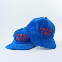 Yukaihe dikke corduroy 6-panel petten met geborduurd logo, 6-panel corduroy petten met licht gebogen klep, ongestructureerde baseball caps