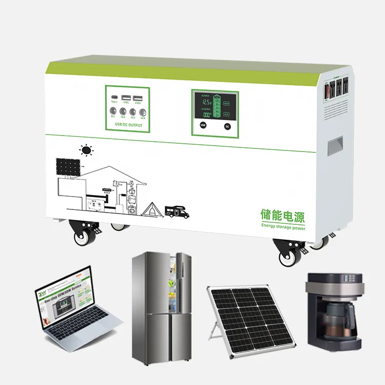 Back up taşınabilir güç istasyonu 5kw mobil kapalı ızgara enerji taşınabilir güneş jeneratör güç istasyonu 5000w
