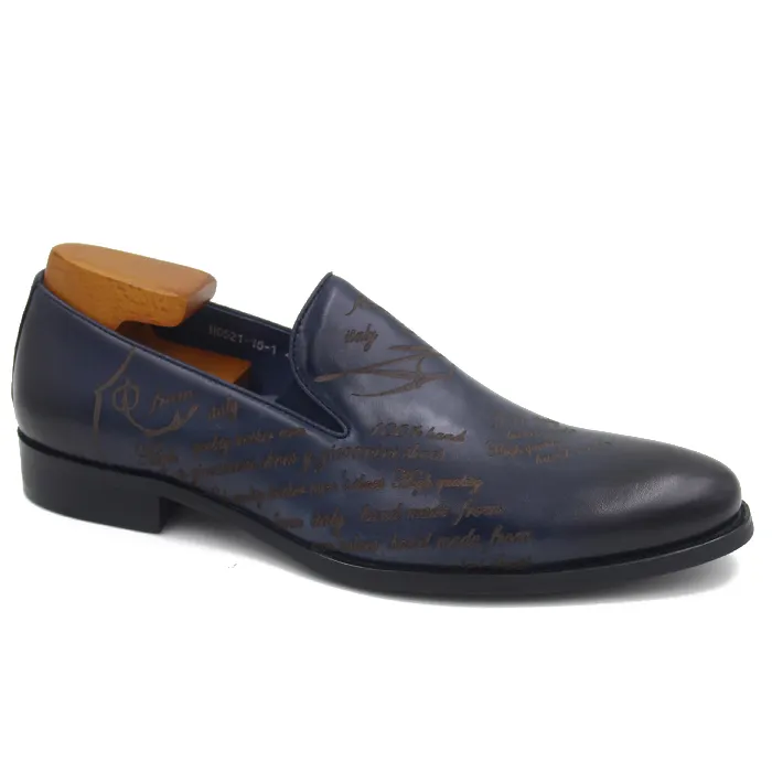 Chaussure stylé en cuir bruni fait à la main, souliers formels pour hommes, Style mocassins italiens,