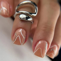 Ongles artificiels décoratifs de haute qualité en amande, forme cercueil, style ballerine, à presser, vente en gros d'usine, ongles personnalisables avec logo