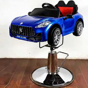 Sillón de peluquería infantil con forma de coche, silla elevadora eléctrica de juguete con diseño de dibujos animados para cortar el pelo, cama para lavar el cabello - Product Image 6