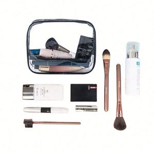 Pochettes transparentes en PVC personnalisées avec logo pour femmes, sacs de voyage à fermeture éclair pour articles de toilette, maquillage et cosmétiques - Product Image 4