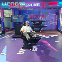 HEROVR Fast Earnings, Atracción de Carreras de Vuelo Inmersiva con Movimiento de 360 Grados, Construcción de Metal y Acero para Parques de Aventuras Interiores/Exteriores