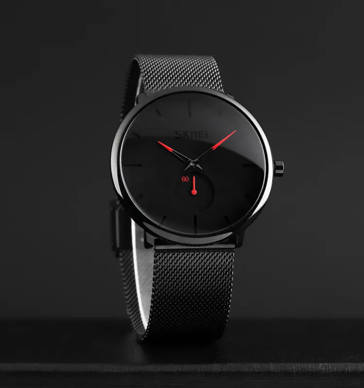 china Skmei 9185 casual minimalist quartz japan move waterproof black watch oem brand your logo watches men wrist