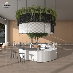 Mostrador Redondo Personalizable para Cafetería o Restaurante con Iluminación LED, Ecológico y Resistente para Cafeterías y Vitrinas - Product Image 1