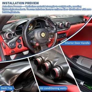 Ốp trang trí bảng điều khiển trung tâm xe hơi bằng sợi carbon kiểu OEM cho Ferrari F12 Berlineta, dành cho xe tay lái bên trái (LHD) - Product Image 4