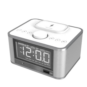 FM đài phát thanh điện thoại không dây sạc đồng hồ báo thức BT loa với LED hiển thị báo động kép kỹ thuật số máy tính để bàn bảng đồng hồ khách sạn - Product Image 2