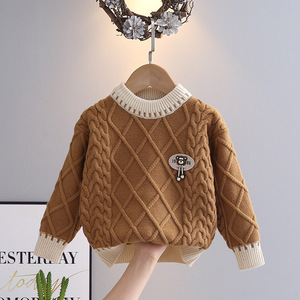 <span class=keywords><strong>Pull</strong></span>-over pour garçon, hiver-printemps, épais et <span class=keywords><strong>chaud</strong></span>, en tricot, pour les âges de 4 à 12 ans - Product Image 4