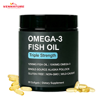 Capsules d'huile de poisson Oméga 3 Halal, naturelles, de morue sauvage d'Alaska, EPA DHA, en gélules molles, personnalisables pour les compléments sportifs