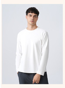 Maglietta all'ingrosso del prodotto di vendita caldo del poliestere della maglietta di alta qualità della maglietta degli uomini manica lunga foderata in pile - Product Image 5