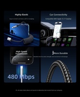 Kabel Spring Tipe C Retractable untuk CarPlay PD Pengisian Cepat, Kabel Data PVC Terjalin, Berbagai Panjang, OEM