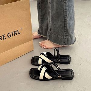 French fairy Style Flat Sandals Women Summer Fashion Dress Matching Temperament 2026 New Trendy Versatile Roman <b>slippers</b> - Product Image 5