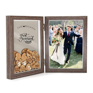Wholesale Double Hinged Wedding Guest sign photo frame shadow box for picture